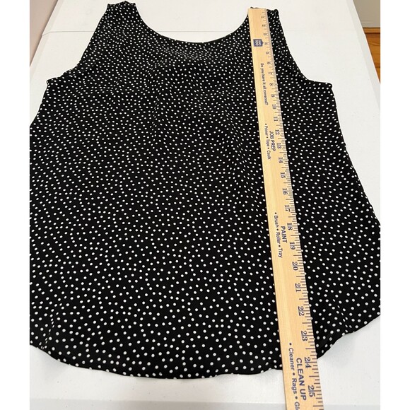 LOFT Outlet Black White Polka Dot Sleeveless Blouse Back Tie Cut Out Women's S - Picture 8 of 9